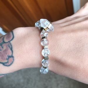 Quartz crystal point bracelet